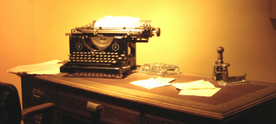 typewriter on a desk
